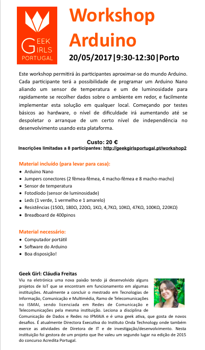 G2PT Workshop Arduino @ Porto